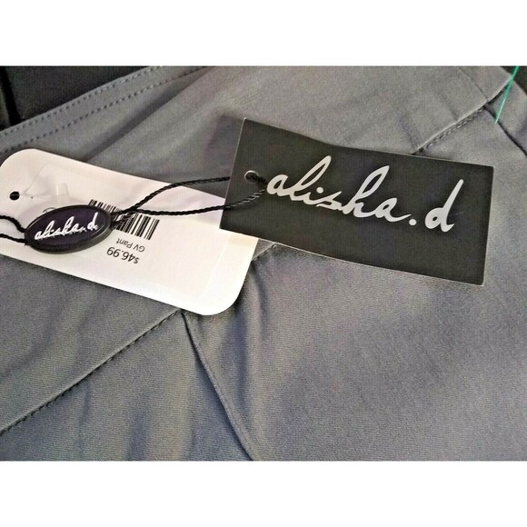 Alisha D. Straight Leg Pullon Stretch Slack/Pant Women's Size 10 Anna (Gray) - Picture 4 of 9